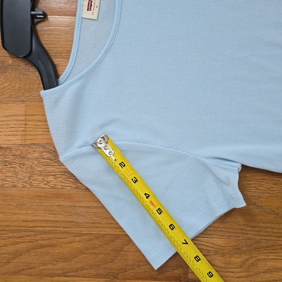 LEVIS SIGNATURE WOMEN'S LIGHT BLUE RIBBED SUMMER SHORT SLEEVE TEE-SHIRT XL - Picture 11 of 12